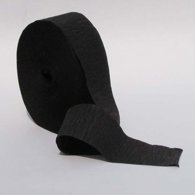 Black Crepe Paper Streamers 150' Long