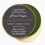Lia Griffith Floral Tape - Cream + Green + Gold 3-Pack