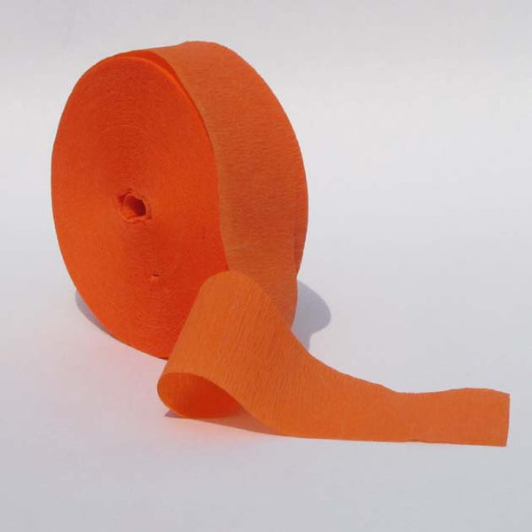 Bright Orange Crepe Paper Streamers 150&#039; Long