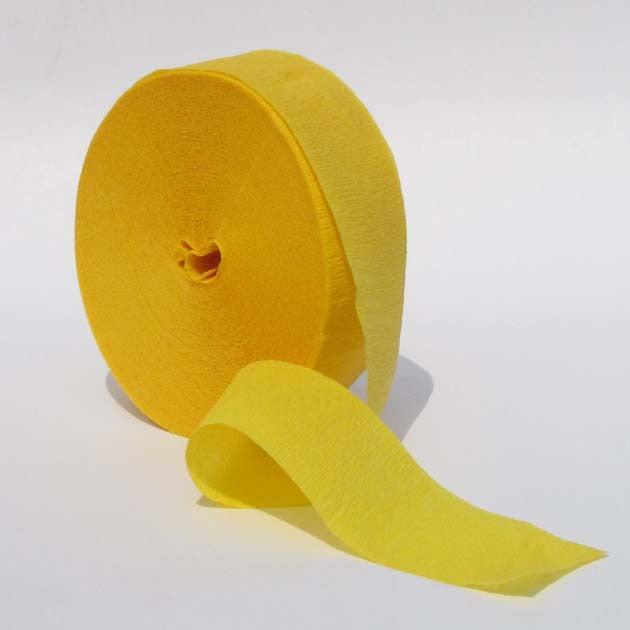 Canary Yellow Crepe Paper Streamers 150&#039; Long