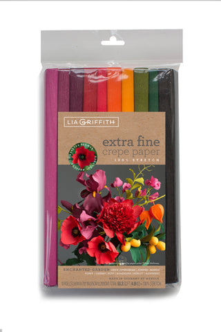 Lia Griffith Crepe Paper Folds Extra Fine - Enchanted Garden - 10 pack Assortment