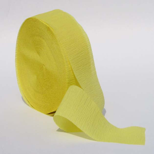 Primrose Yellow Crepe Paper Streamers 150' Long